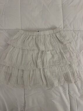 Princess Polly White Tiered Lace Mini Skirt